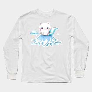 AeroBlossom Kitty: The Breezy Purrmaid Long Sleeve T-Shirt